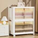 EXVITO 2 PACK Multipurpose Stackable Cupboard Drawer for Clothes Storage, Wardrobe Cabinet Organizer for Office, Kitchen, Bathroom, Hallway – OFF WHITE