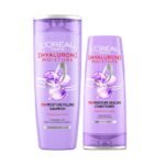 L’Oreal Paris Hyaluron Moisture 72H Filling Shampoo With Hyaluronic Acid for Dry & Dehydrated Hair 340ML + Conditioner 180 mL, Regime Pack of 2