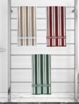 Athom Trendz Ecosaviour Striped Cotton Bath Towel 70×140 cm Multicolour Pack of Three