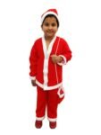 BookMyCostume Santa Claus Dress Set of 4 (Jacket, Bottom, Bag, & Cap) Kids Christmas Costume 6-12 months