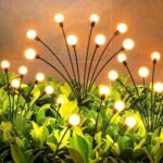 Outdoor Solar Garden 8 led Lights Waterproof, New Upgraded Firefly Lights Solar Outdoor, Swaying When Wind Blows, Firefly Garden Lights Outdoor Decorations for Yard Patio Pathway, Warm White (1)