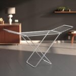 Amazon Basics Premium Cloth Drying Stand – 3 Way Folding, Lightweight, 42 Feet Drying Length, 20 Drying Rails (Silver)