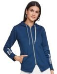 Fusefit Women’s Fleece Hooded Neck Regular Fit Sweatshirt (FFA-WT063-03_SPORTS BLUE_Small)