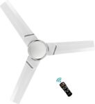 KUHL Prima A3 BLDC Ceiling Fan with Remote|High Airflow | BEE | Free Installation 5 Star 1200 mm 3 Blade Ceiling Fan(White | Pack of 1)