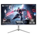 ZEBRONICS EA224 24″(60.4cm) Slim Gaming Monitor, 165Hz, FHD 1920×1080, 16:9 Aspect Ratio, 250Nits, 16.7M Colors, Dual Input – HDMI + DP, 3.5mm Jack, Built-in Speakers, Metal Stand, Wall Mountable