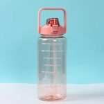 Clazkit 2L Motivational Water Bottle with Time Marker Transparent, Leak-Proof, and Break-Proof Office, School, College,Travel Bottle BPA-Free Sport Bottle Multicolor| Plastic