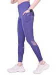 Nexsus Apparels Yoga Pants for Women | Stretchable Gym Leggings with Pockets | Workout Track Pants with Mesh Net Lavender