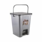Nayasa Square Pedal Bin- 11.6 Ltrs | Garbage Waste Bin for Kitchen, Bathroom, Office | Strong & Durable Plastic Dustbin | Grey