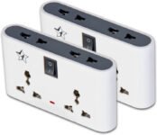 Flipkart SmartBuy Pack of 2 Three Pin 4 Socket Extension Boards(White, Black, 0 m)