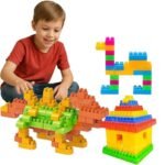 GRAPHENE 100 Pcs Small Size Building Blocks with Wheels – Smart Activity Fun and Learning Train Blocks for Kids | Educational and Exciting | Best Gift Toy for 3-Year-Old Boys & Girls (Multicolor)