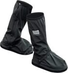 Yobbo Waterproof Shoe Cover Protector, Rainy Season Rain Gear Galoshes Overshoes Tall Boot Reusable Anti Slip Rubber Reflector for Men & Women Black