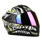 STiSS ISI Certified Full Face Gloss Finish Helmet for Men and Women with Clear Visor(Green)
