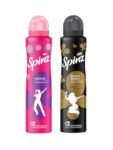 SpinZ New Exotic & Black Magic Aerosol Perfumed Deo For Women, Long Lasting Freshness,200Ml X 2 (Pack Of 2)