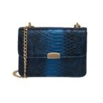Lino Perros Snake Textured Blue Sling Bag