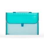 Amazon Brand – Solimo Semi Transparent Expanding File Folder with 13 Pockets, Handle, and Buckle Closure, for A4 Size Documents (Green)