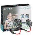 One94Store Portable Neck Fan – 1200mAh USB Rechargeable, 3-Mode, 7-Blade, Hands-Free Wearable Cooling New Fan, Up to 3 Hours Use for Travel, Office, Outdoor, Sports & Home (Black)