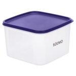Amazon Brand – Solimo Square Modular Plastic Storage Container | Airtight | BPA-Free | 2.5 L (Blue)