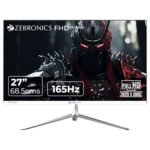 ZEBRONICS EA127 27″(68.5 cm) Slim Gaming Monitor, FHD 1920×1080, 16:9 Aspect Ratio, 250Nits, 165Hz, 16.7M Colors, Dual Input – HDMI + DP, 3.5mm Jack, Built-in Speakers, Metal Stand, Wall Mountable
