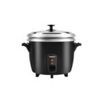 HAVELLS RISO Plus 1.8 liter 1 Bowl Rice Cooker| 700 W | Indicator Light |3 X Protection | 1 mm Thick inner bowl | SS 304 stainless steel Lid | Cook and Warm function| Drum shape model(Black)