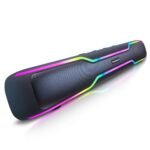 CrossBeats Blaze B50 | 50W Sound bar | Gaming RGB Light | FM Radio AUX, SD Card, USB I 4000 mAh 10 Hrs Battery| Built in mic| Bluetooth Soundbar Tv Speakers for Home, Mobile, PC, Laptop TWS Pairing