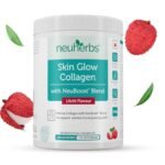 Neuherbs Collagen Supplement – 200 Gram, Litchi Flavour |Skin Glow Marine Collagen Powder for Women & Men | Collagen with Hyaluronic Acid, Vitamin E & C, Biotin | Supports Glowing & healthy skin.