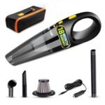 IBELL VC4480 Car Vacuum Cleaner 2 in 1 Wet and Dry Portable Cordless 120W, HEPA Filter, 5500PA High Suction Power, Multi-Surface Cleaning Tool,18 Months Warranty (Black)