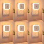 VR PRIME 6pc Night Lamp Sensor Light for Bedroom Bed Side Home | Smart Automatic ON/Off Dim LED Lights | Energy Saving 0.5W Lamp | Long Life for Hallway, Stairs, Kitchen, Bathroom (Warm) (Pack of 6)