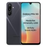 Samsung Galaxy M16 5G (Thunder Black, 8GB RAM, 128 GB Storage) | MediaTek Dimensity 6300 | AnTuTu Score 422K+ | Super Amoled Display | 25W Fast Charging | 6 Gen. of OS Upgrades | Without Charger