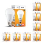 wipro Garnet 9W LED Bulb for Home & Office |Cool Day White (6500K) | E27 Base|220 degree Light coverage |4Kv Surge Protection |400V High Voltage Protection |Energy Efficient | Pack of 8
