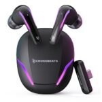 CrossBeats Hawk Gaming TWS in-Ear Buds – New Launch 100hr Playtime, Bluetooth 5.4, 10ms Low Latency, 360° Spatial Audio, RGB Lights, 6 AI ENC Mics, Dual EQ Modes, Type-C Dongle – Perfect for Gaming
