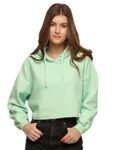 The Souled Store TSS Originals: Mint Green Women Cropped Oversized Hoodies for Women