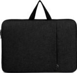 LAXIS Black Laptop Sleeve Case Cover Pouch, Nylon Laptop Sleeve with Handle Fit Upto 15.6″ Laptops, Padded, Waterproof & Dust-Proof (Size 38x27x4 cm), Laptop Hand Bag for Men & Women