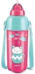 MILTON Kool Trendy 400 Plastic Insulated Water Bottle with Straw for Kids, Purple 500 ml Water Bottle(Set of 1, Multicolor)