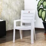 Cello Plastic Jordan Chair – White | Strong and Durable | Easy to Clean | Chair for Living Room, Bed Room, Kitchen, Office Room, Outdoor | 3 Years Warranty