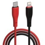 Portronics Hue X 20W Dual Tone Colour Type C to 8 Pin Fast Charging Cable for iPhones,iPads, Laptops & Other 8 Pin Devices, 480Mbps Data Sync, Premium Braided Cable (Black+Red)