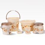 Nayasa Square DLX Bathroom Set – 6 Pcs Set – Small – Brown