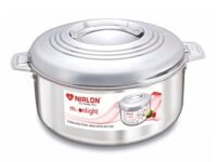 NIRLON Stainless Steel Double Wall Insulated Casserole with Steel Lid, 3.5 Liter