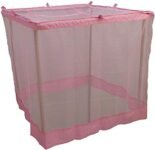 Anaya Mosquito Net 3.5 X 6.5 Ft Single Bed Polycotton Pink 100% Heavy Quality Net