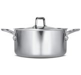 Milton Pro Cook Triply Stainless-Steel Casserole Handi/Stock Pot/Biryani Pot with Lid 20 cm, 3 Litre, Cook-N-Serve Bowl, Gas and Induction Friendly, 3 Years Warranty