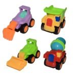 Crackles Friction Powered Push and Go Colourful Construction Vehicle Playset of 4 Construction Toys for Kids With moving Parts. Pack of 1