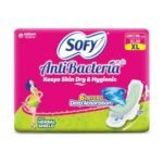 Sofy Anti-Bacteria Sanitary Pads (XL Size – 290 mm) 28 Pads – 6 layer deep absorption & Herbal Shield for Bacterial Protection, Soft on skin with comfy dry top sheet (Pack of 1)