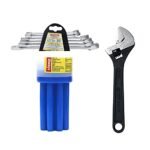 Visko Hand Tools Combo , 815 Tools Combo With 331 Phosphate Finish Single Sided Open End Wrench | 111 8 Blades Combination Screwdriver Set with Tester | 9-Pieces | and S027 Recessed Panel Double Sided Combination Wrench | Pack of 6 |