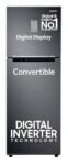 Samsung 236 L, 3 Star, Convertible, Digital Inverter with Display Frost Free Double Door Refrigerator (RT28C3733B1/HL, Black Matte/Black DOI)