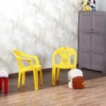 Cello Teddy Comfortable Kids Chair with Backrest for Study Chair|Play|Dining Room|Bedroom|Kids Room|Living Room|Indoor-Outdoor|Dust Free|100% Polypropylene Stackable Chairs, Yellow