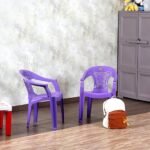 Cello Teddy Comfortable Kids Chair with Backrest for Study Chair|Play|Dining Room|Bedroom|Kids Room|Living Room|Indoor-Outdoor|Dust Free|100% Polypropylene Stackable Chairs, Violet