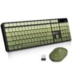 Portronics Key11 Combo Rechargeable Wireless Keyboard and Mouse Set, Bluetooth 5.3&2.4GHz Wireless,Type-C Fast Charging,Gradient Keys, Noiseless Typing, High Precision Mouse, for PC&Laptop(Green)