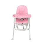 Amazon Brand – Supples 4-in-1 High Chair for Babies and Kids | Pink | Supports up to 15 Kg Weight | Detachable & Portable | Safe for Kids from 6 Months to 3 Years