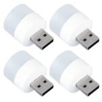E-Cosmos Plug in LED Night Light Mini USB LED Light Flexible USB LED Ambient Light Mini USB LED Light, LED Portable car Bulb, Indoor, Outdoor, Reading, Kitchen,Sleep (4 pcs)