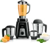 Longway Kratos 1000 Watt Juicer Mixer Grinder with Multipurpose Jars for Grinding, Mixing, Juicing with Stainless Steel Blades | 1 Year Warranty | (Black, 4 Jars)