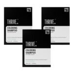 ThriveCo Coloring Shampoo with Hyaplex™ | Natural Black | Easy Application | Rich, Shiny Color | At-Home Hair Coloring Solution | 80 gm (Pack of 3)